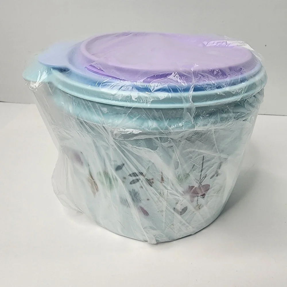 Tupperware, Shining Traditions Stacking Canisters Set Of 4 5, 7 & 10 Cups & Mug